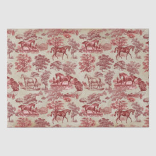 Papel De Seda Elegante Kraft de tela de caballo rojo vintage