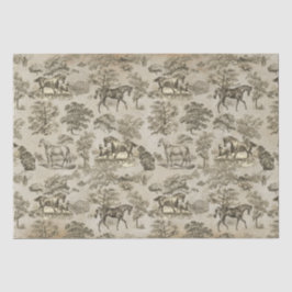 Papel De Seda Elegante Kraft de tela de caballos beige de época