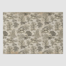 Papel De Seda Elegante Kraft de tela de caballos beige de época