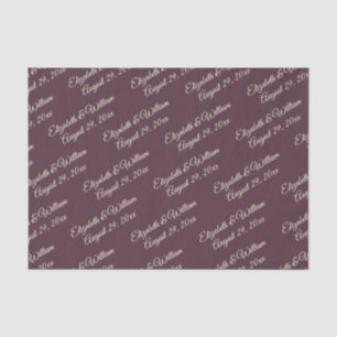 Papel De Seda Elegante Laca Sencilla de Cerezo, Boda de Monogram