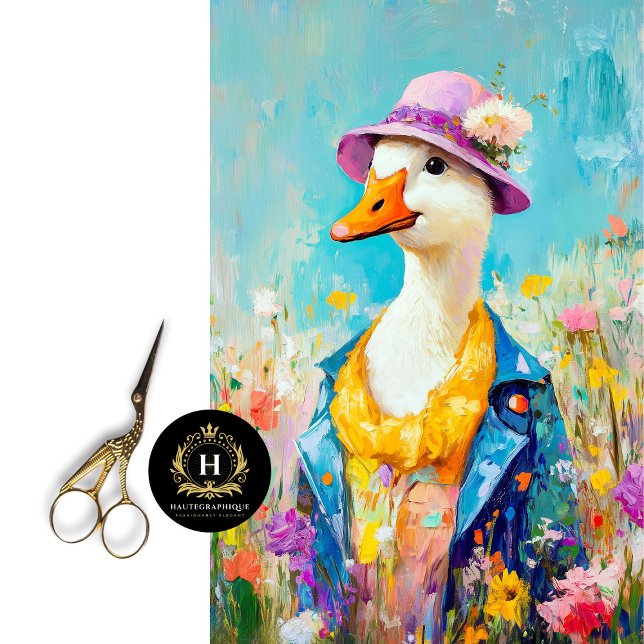Papel De Seda Elegante Lady Goose Whimsical Spring Decoupage (Subido por el creador)