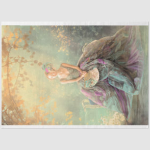 Papel De Seda Elegante Lady Sentada, Misty Archway Retrato Art
