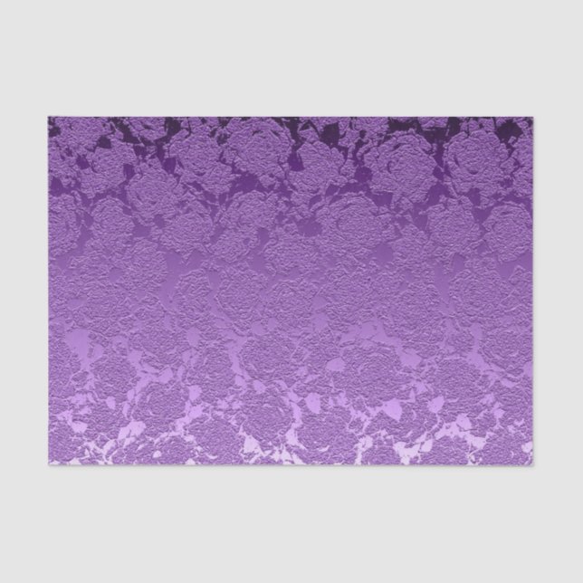 Papel De Seda Elegante Lavanda Purple Floral (Anverso)