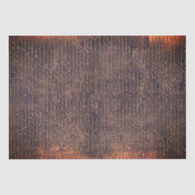 Papel De Seda Elegante letra manuscrita de incendio de época (Anverso)