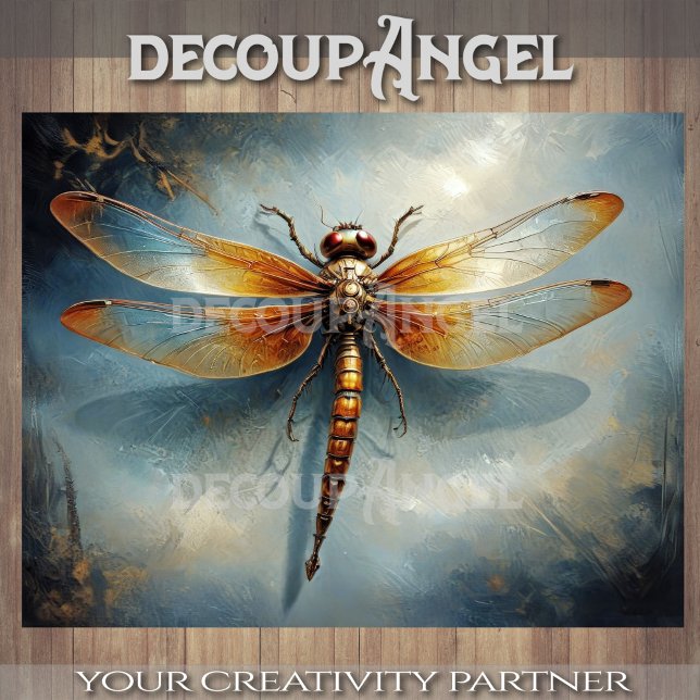 Papel De Seda Elegante libélula sobre fondo azul gradiente (Subido por el creador)