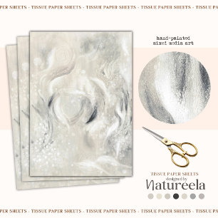 Papel De Seda Elegante libro de té abstracto blanco y gris