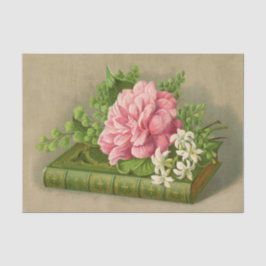 Papel De Seda Elegante libro elegante de flores de época peony