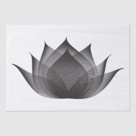 Papel De Seda Elegante Lotus negro y floral blanco Moiré Minimal