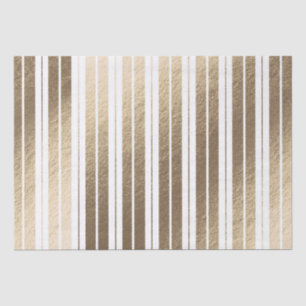 Papel De Seda Elegante lujo oro blanco rayado Navidad