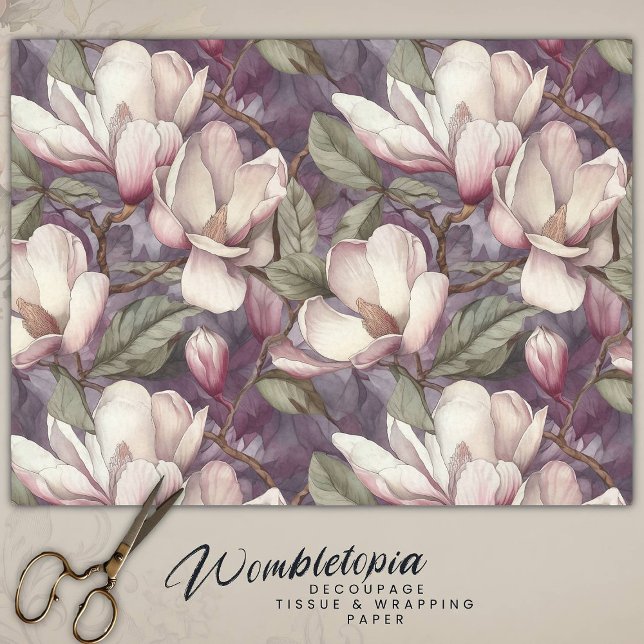Papel De Seda Elegante Magnolia Floral Pink en morado (Subido por el creador)