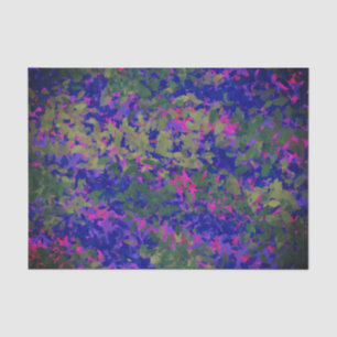 Papel De Seda Elegante Mano De Jardín Azul Púrpura Pintada