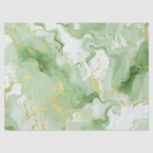 Elegante Marble Verde Faux Gold Efecto 0