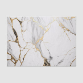 Papel De Seda Elegante mármol abstracto negro y blanco dorado