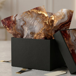 Papel De Seda Elegante Mármol Líquido Burgundy Oro Ágata Abstrac