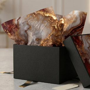 Papel De Seda Elegante Mármol Líquido Burgundy Oro Ágata Abstrac