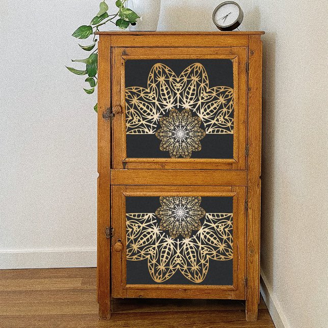 Papel De Seda Elegante metalico Faux Gold Mandalas Decoupage (Subido por el creador)