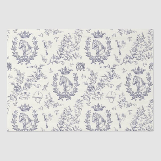 Papel De Seda Elegante Moda Clásica Icono Azul (Anverso)