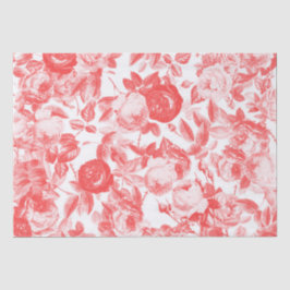 Papel De Seda Elegante Moda de tela vintage Roses rosados de cor