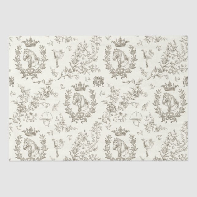 Papel De Seda Elegante Moda Elegante Elegante Beige Aseo Ecuestr (Anverso)