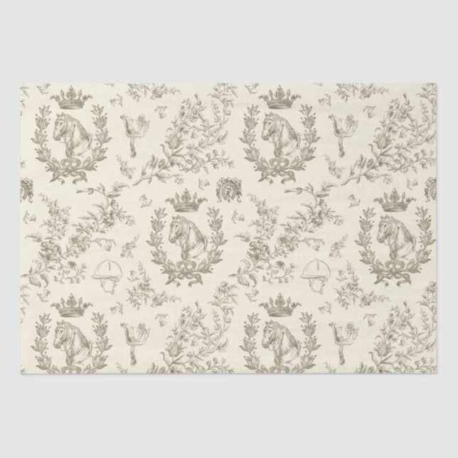Papel De Seda Elegante Moda Elegante Elegante Beige Cream Toile  (Anverso)