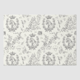 Papel De Seda Elegante Moda elegante tela ecuestre blanca negra