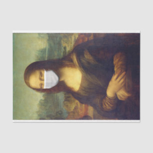 Papel De Seda Elegante Moda Verde Mona Lisa Covid 19 Pintura
