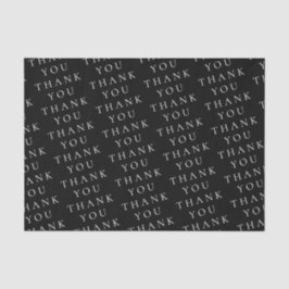 Papel De Seda Elegante Moderno Negro Blanco Gracias Personalizad