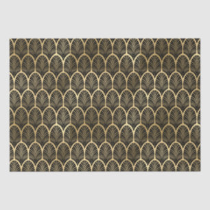 Papel De Seda Elegante Mofit Black and Gold Art Deco Pattern