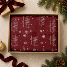 Elegante Monograma Feliz Navidad Caligrafía Rojo 