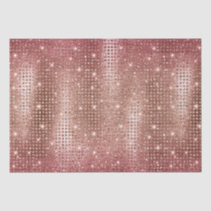 Papel De Seda Elegante Mosaico de Oro Rosa Brillo Metálico