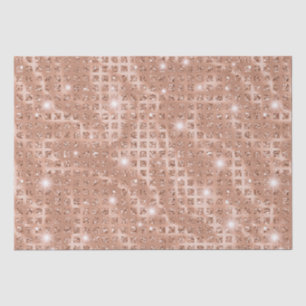 Papel De Seda Elegante Mosaico de Oro Rosa Metalizado Brillante