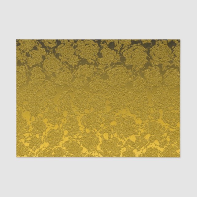 Papel De Seda Elegante mostaza amarillo negro moderno (Anverso)