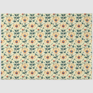 Papel De Seda Elegante Naranja Blossom Vintage Floral