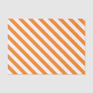 Papel De Seda Elegante Naranja brillante y patrón rayado blanco