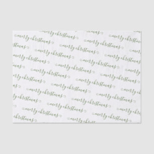 Papel De Seda Elegante Navidad Negro Blanco Escrito a Mano Perso