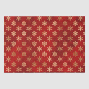 Papel De Seda Elegante Navidades de patrón de copos de nieve roj