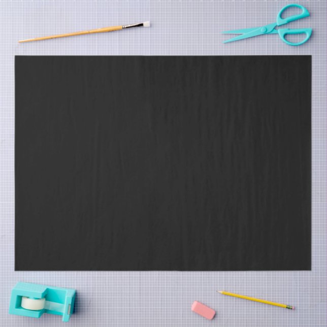 Papel De Seda Elegante Negro Sólido (Artesanía)