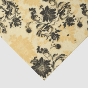 Papel De Seda Elegante negro y Naranja desenlace francés