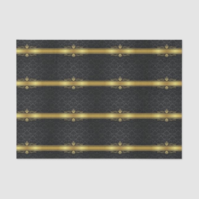 Papel De Seda Elegante negro y oro (Anverso)