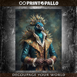 Papel De Seda Elegante Noble príncipe real Renacimiento pavo rea