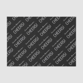 Papel De Seda Elegante nombre de guión blanco negro