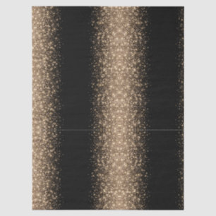 Papel De Seda Elegante Ombre de Brillo Negro y Dorado