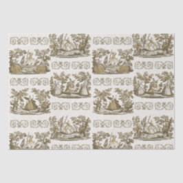 Papel De Seda Elegante Ornate Vintage Pastoral Dance Beige