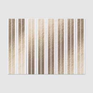 Papel De Seda Elegante oro blanco rayado