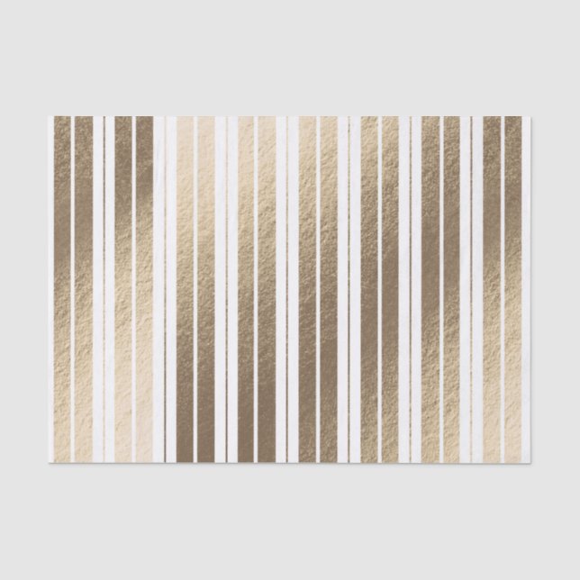 Papel De Seda Elegante oro blanco rayado (Anverso)