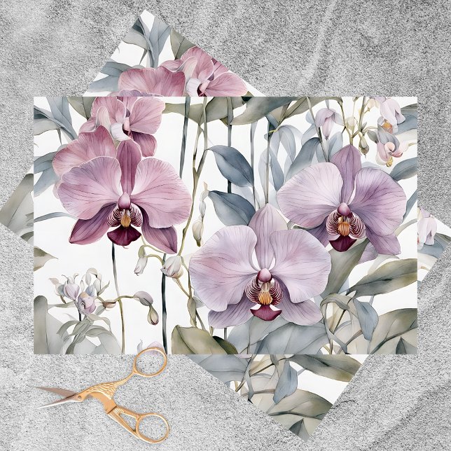Papel De Seda Elegante orquídea florece en suave rosa y lavanda (Subido por el creador)