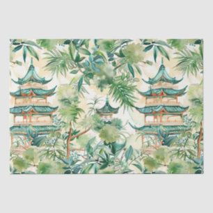 Papel De Seda Elegante Pagoda de Coral Salvia Botánica