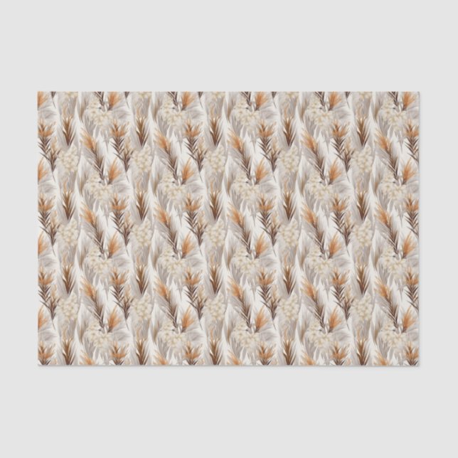 Papel De Seda Elegante pampas Grass con azulejos (Anverso)