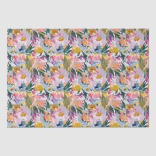 Papel De Seda Elegante Pastel Rosa Abstracto Patrón Floral