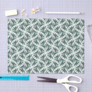 Papel De Seda Elegante patrón Art Déco con follaje verde